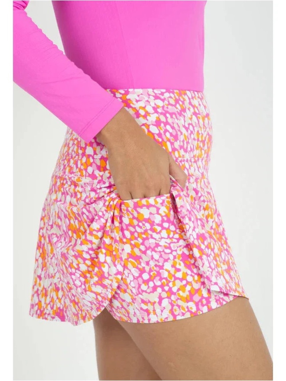 Ibkul Pink Print Mini Skirt